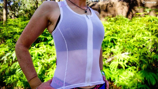 Womens Mountain Liner Vest w/ SWAT White / Pink Large