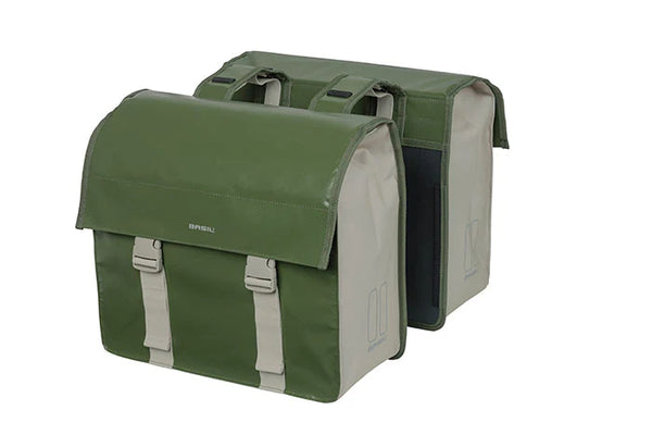 BASIL URBAN LOAD DOUBLE BAG, MOSS GREEN/SAND