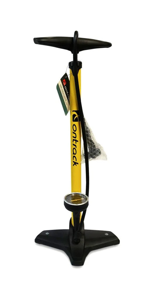 Ontrack Floor Pump Yellow STL w/Gauge and 2 way valve